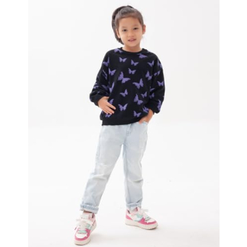 BINIDUCKLING Rainbow Sweater for Girls Ages 1-6