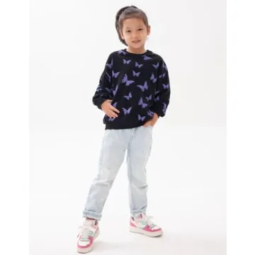 BINIDUCKLING Rainbow Sweater for Girls Ages 1-6