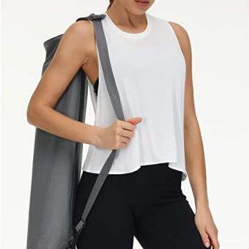 Gym People Women's Cross Back Workout Tank Top White