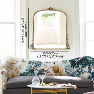 Elegant XDD European Style Gold Carved Mirror 60 x 80cm