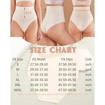 FINETOO High Waisted Tummy Control Seamless Underwear