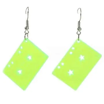 CutieJewelry Cassette Tape Dangle Cute Pretty Earrings (Goldish Yellow)