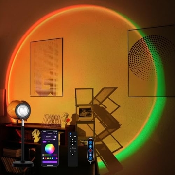 Tsrarey Sunset Lamp Projector with Remote Control, Multiple Colors LED APP Control Sunset Light Thre...