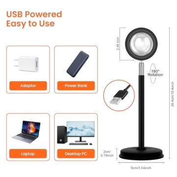 Tsrarey Sunset Lamp Projector with Remote Control, Multiple Colors LED APP Control Sunset Light Three Control Methods Night Light for Room Decor/Christmas Gifts/Photography/Party/Bedroom Decor