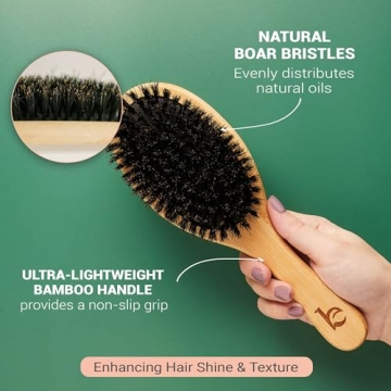 Eco-Friendly Boar Bristle Hair Brush for All Hair Types