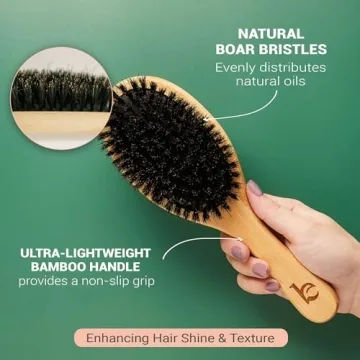 Eco-Friendly Boar Bristle Hair Brush for All Hair Types