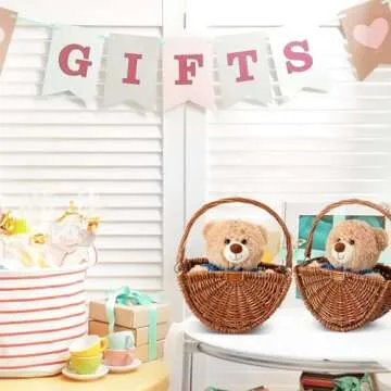 Willinglong Wicker Flower Girl Baskets - Versatile for Weddings