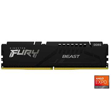 Kingston FURY Beast 32GB (2x16GB) 5600MT/s DDR5 CL36 Desktop Memory Kit of 2 | AMD EXPO | Plug N Play | KF556C36BBEK2-32