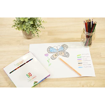 Artlicious Colored Pencils Set of 50 for Creative Coloring
