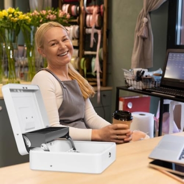 Durable Sgorlds Cash Box with Locks & Money Tray