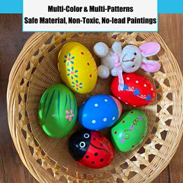 LHYCS Colorful Wooden Percussion Eggs for Kids