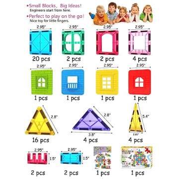 Jasonwell Magnetic Tiles Kids Magnetic Blocks Building Sets 3D Magnet Tile Building Blocks Toy Construction Educational STEM Toys Gifts for Toddlers Boys Girls 3 4 5 6 7 8 9 10 + Year Old