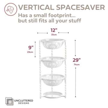 Uncluttered Designs Stacking Basket Bins - Display for Fruit, Vegetable & Produce - Crafts, Art Supp...