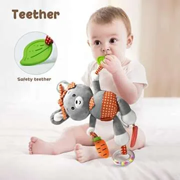 stochastic box Stroller Rattles for Baby, Rattle Music Toy, Car Seat Music Toy for Boys/Girls Newborn Toys 0 3 6 Months Brain Development Rabbit