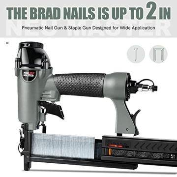 NEU MASTER Pneumatic Brad Nailer - Versatile 2-in-1 Tool