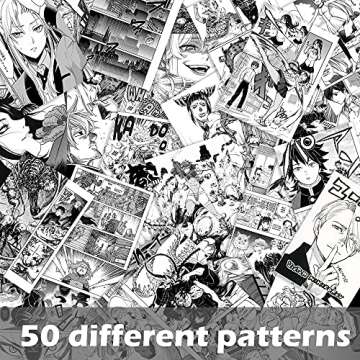 DESERT CAMEL Anime Wall Collage Kit,Anime Stuff Pictures 50Pcs Anime Posters for Room Aesthetic,Anime Room Decor,Anime Manga Panels for Teens Girls Boys Dorm Bedroom Anime Wall Art