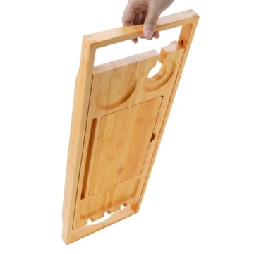 Utoplike Bamboo Bathtub Caddy Tray Adjustable Eco-Friendly
