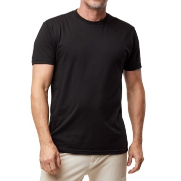 Fresh Clean Threads Black Crewneck T-Shirt for Men - Ultra Soft Pre Shrunk Premium Tee - Perfect Fit...