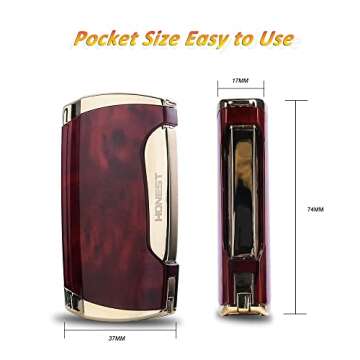 PROMISE Torch Lighter - Double Jet Flame Cigar Lighter, Brown Grain
