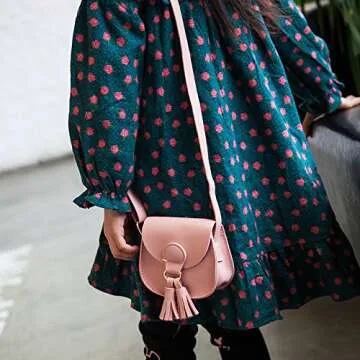 JUMISEE Stylish Toddler Mini Crossbody Purse with Tassel