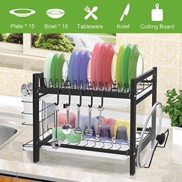 Dish Drying Rack with Drainboard for Kitchen Storage