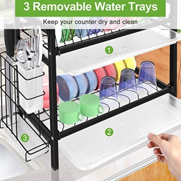 Dish Drying Rack with Drainboard for Kitchen Storage