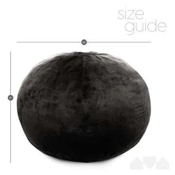 Milliard Big Ultra Supportive Stuffed Bean Bag Chair Couch for Adults and Kids Filled with Shredded Foam (Black)
