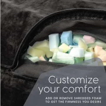 Milliard Big Ultra Supportive Stuffed Bean Bag Chair Couch for Adults and Kids Filled with Shredded Foam (Black)