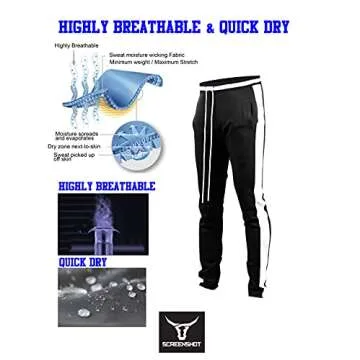 SCREENSHOTBRAND-S41700 Mens Hip Hop Premium Slim Fit Track Pants - Athletic Jogger Bottom with Side ...