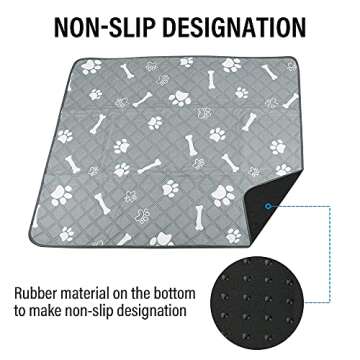 Plutus Pet Washable Pee Pads for Dogs, 2 Pack, Non-Slip Dog Pads with Heavy Absorbency, Reusable Training Pads, Waterproof Mat for Whelping, Playpen, Crate, Kennel and Outdoors, 36”x 30”