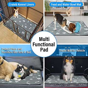 Plutus Pet Washable Pee Pads for Dogs, 2 Pack, Non-Slip Dog Pads with Heavy Absorbency, Reusable Training Pads, Waterproof Mat for Whelping, Playpen, Crate, Kennel and Outdoors, 36”x 30”