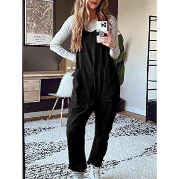 DEEP SELF Women's Jumpsuit - Comfortable Spaghetti Strap Overalls with Pockets for Summer