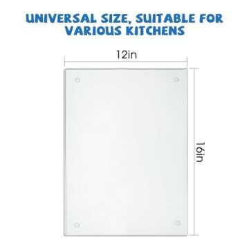 Tempered Glass Cutting Board,Durable Shatter Resistant, Dishwasher Safe,Clear Glass with Rubber Feet...