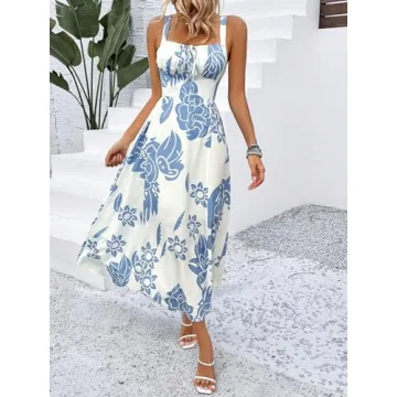 Floral Boho Summer Dress for Women - Lightweight & Flowy