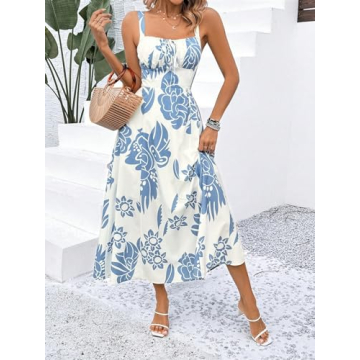 Floral Boho Summer Dress for Women - Lightweight & Flowy