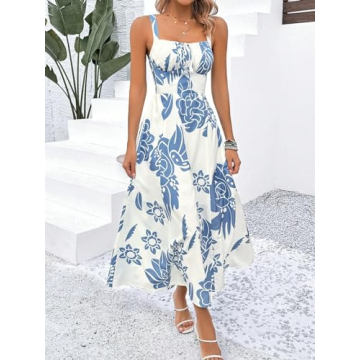 Floral Boho Summer Dress for Women - Lightweight & Flowy