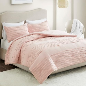 Comfort Spaces Cotton Comforter Set with Pom-Pom Design for Twin/Twin XL