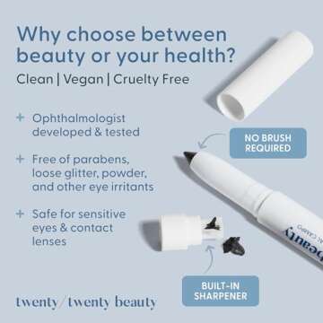 Visionary Eye Shadow Stick – Shimmer Cream Eye Shadow Pencil - Safe for Sensitive Eyes - Ophthalmologist Developed – Long-Lasting, Vegan, Cruelty-Free, Clean Ingredients (Love At First Sight)