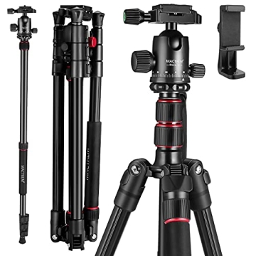 Lightweight MACTREM 84" Camera Tripod for Travel