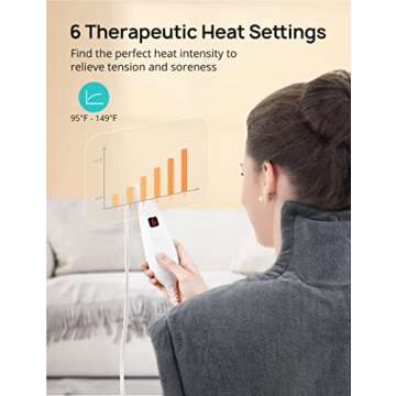 Electric Heating Pad for Neck and Shoulders - 6 Settings