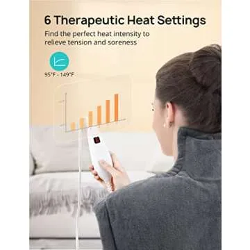 Electric Heating Pad for Neck and Shoulders - 6 Settings