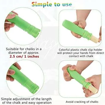 Sidewalk Chalk Holders Railroad Chalk Holder Jumbo Plastic Adjustable Clip for Kids Teachers Students Office or Classroom(5 Pieces)