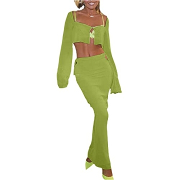 Chic 2Pcs Women Skirt Set - Perfect for Summer Events