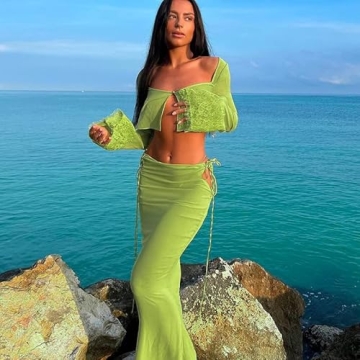 Chic 2Pcs Women Skirt Set - Perfect for Summer Events