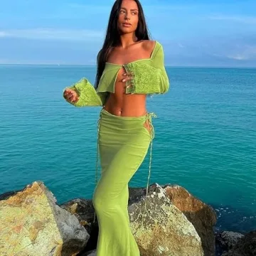 Chic 2Pcs Women Skirt Set - Perfect for Summer Events