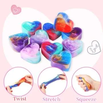 28 PCS Galaxy Slime Valentines Day Gift with Greeting Cards, Valentines Classroom Exchange Gifts for Kids, Valentine Party Favor Toy Set School Supplies Classroom Activities Prize Rewards