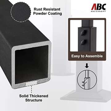 ABCCANOPY 8'x 5' Grill Gazebo Canopy - Outdoor BBQ Gazebo Shelter with LED Light, Patio Canopy Tent for Barbecue and Picnic (Khaki)