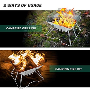 Odoland Portable Folding Campfire Grill for All Adventures