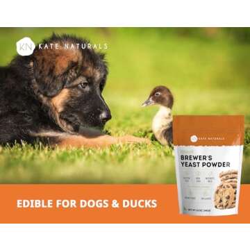 Kate Naturals Brewers Yeast Powder for Lactation to Boost Mother's Milk. Brewer's Yeast Powder for Lactation Cookies. Gluten Free & Non-GMO Supplement. Edible for Dogs & Ducks (12oz)