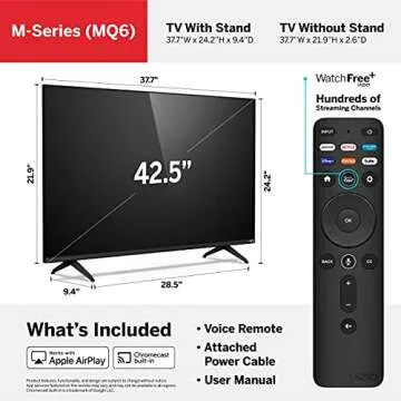 VIZIO 43-Inch 4K QLED HDR Smart TV with Voice Remote